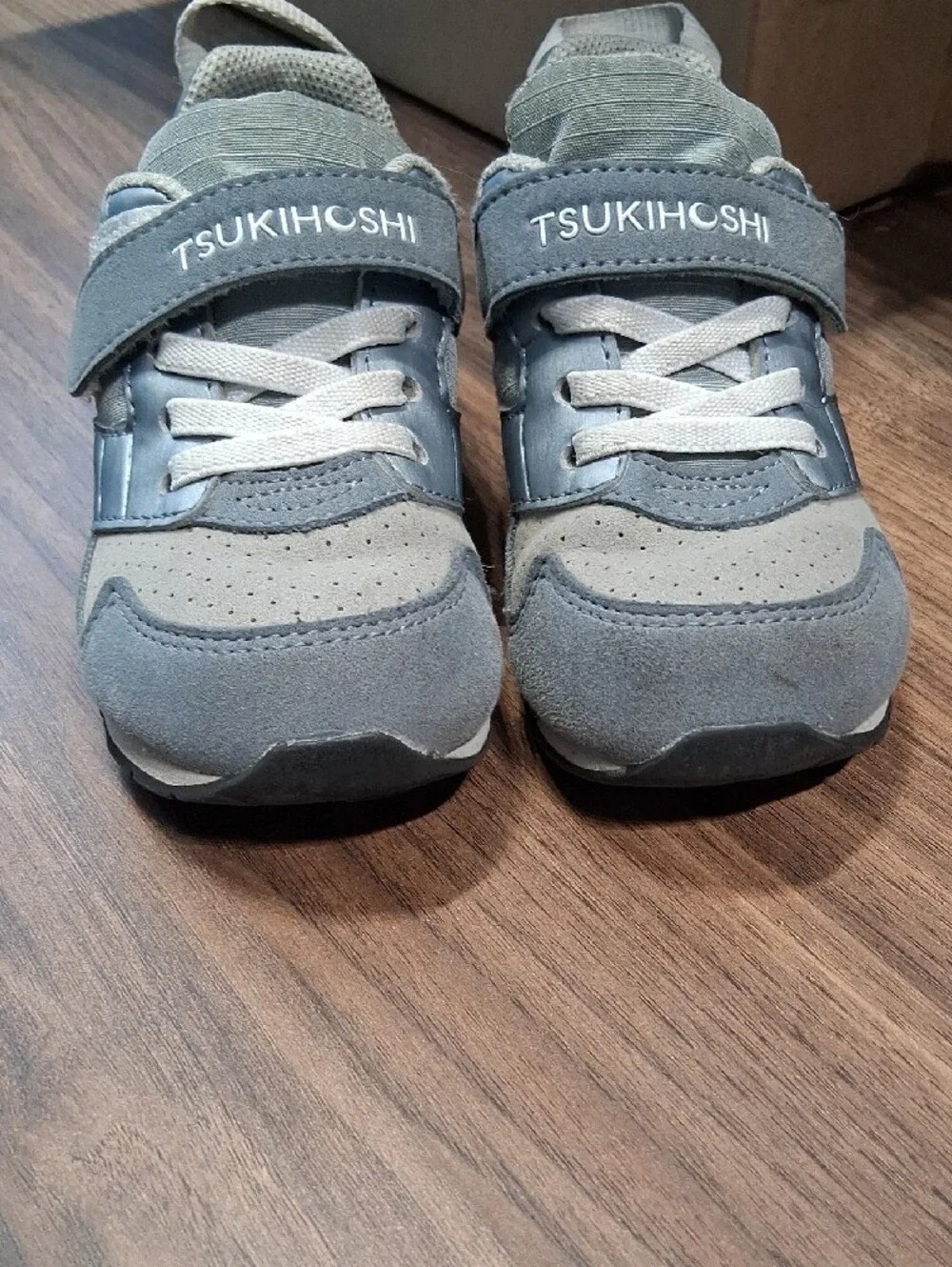Tsukihoshi Kids Gray and Light Gray Velcro Sneakers